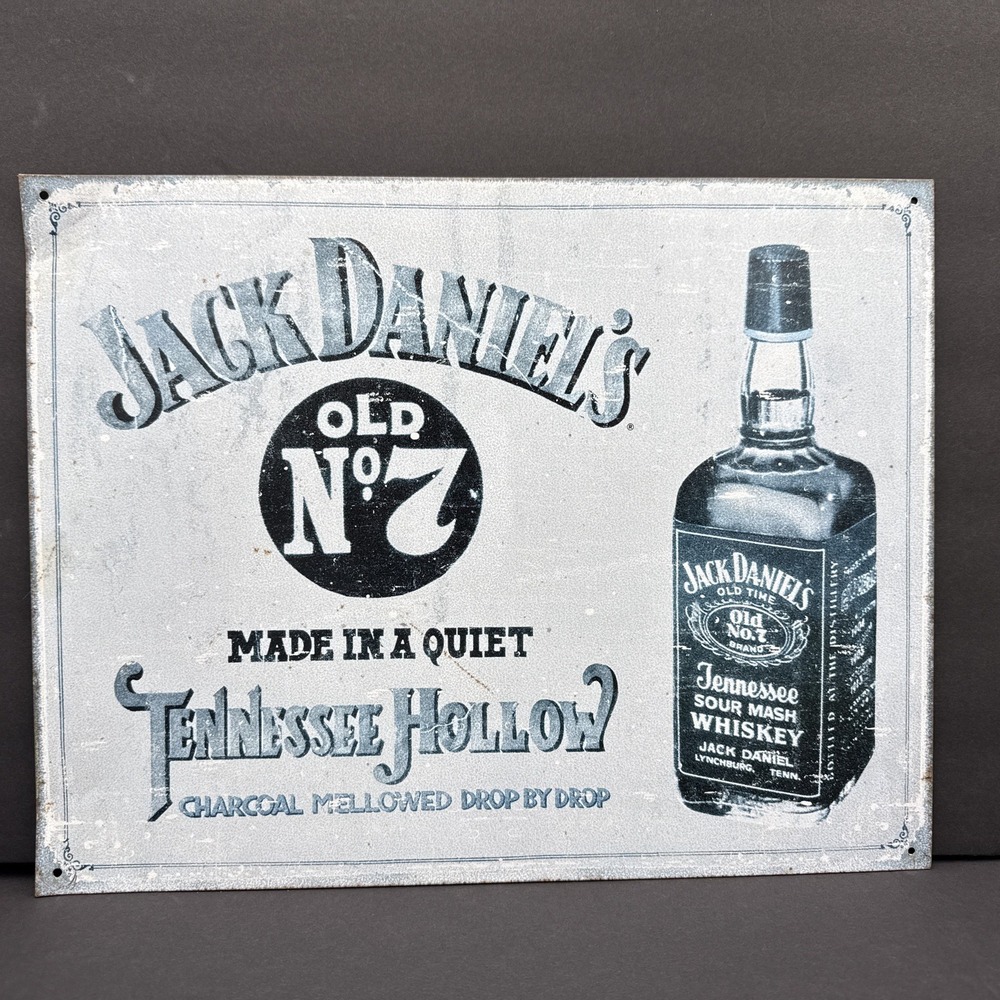 Tin Sign 12-1/2" x 16" Vintage Look Jack Daniel's Tennessee Hollow Old No. 7